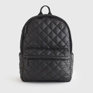Quince Black Transit Quilted Commuter Backpack